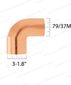 اتصال زانو لوله مسی 3-1.8 اینچ